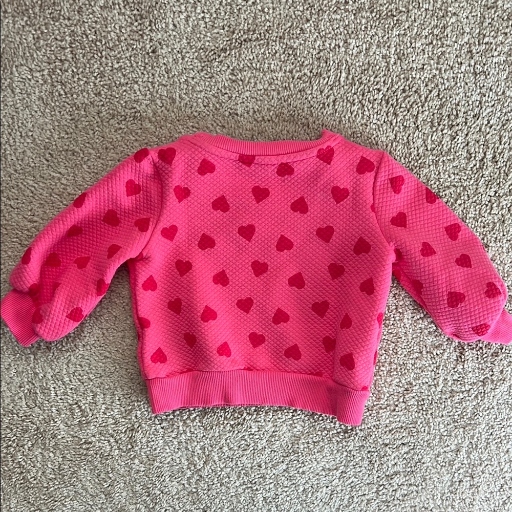 6-12 Month Janie & Jack Heart Quilted Sweatshirt. Gently used. - Picture 4 of 5